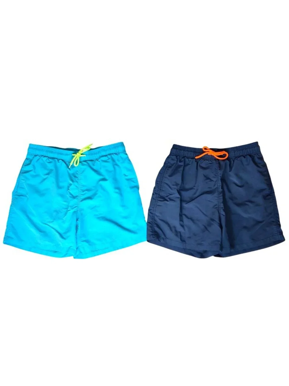 Bundle of 2 Blue Coastal Beach Surf Lined Nylon Swim Trunk Shorts Men's Size XL